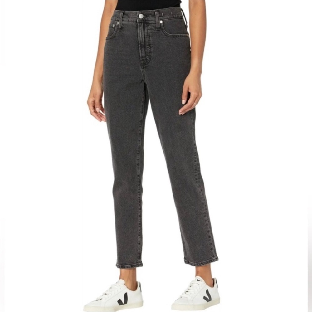 Madewell Jeans - “Curvy Perfect Vintage” in faded black leather/gray